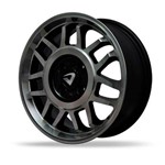 Ficha técnica e caractérísticas do produto Jogo 4 Rodas Volcano La Palma Gol Gt2 86 Aro 17 4x100 Preto e Diamante Tala 7 Et 40