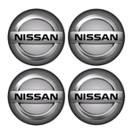 Ficha técnica e caractérísticas do produto Jogo Bottom/ Emblema Calota 51mm Degrade 4 Peças Resinado Nissan