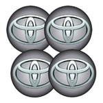 Jogo Bottom/ Emblema P/ Calota 48mm Degrade 4 Peças Toyota
