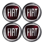 Ficha técnica e caractérísticas do produto Jogo Bottom/ Emblema P/ Calota 48mm Vermelho 4 Peças Fiat