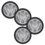 Ficha técnica e caractérísticas do produto Jogo Bottom/ Emblema Calota 48mm Degrade 4 Peças Volkswagen