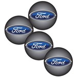 Ficha técnica e caractérísticas do produto Jogo Bottom/ Emblema para Calota Ford 48mm Degrade 4 Peças Resina