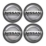 Ficha técnica e caractérísticas do produto Jogo Bottom/ Emblema para Calota Nissan 48mm Degrade 4 Pecas