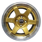 Jogo C/4 Rodas Aro 15x7,5 Krmai K57 4x100 Offset 32 Dd (dourado Diamond)