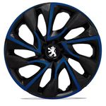 Ficha técnica e caractérísticas do produto Jogo Calota 14 Preta Ds4 Black Blue Peugeot 206 207 Hoggar