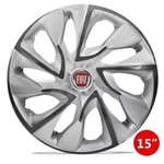 Ficha técnica e caractérísticas do produto Jogo Calota 15 Ds4 Silver Cup Fiat Doblô Idea Marea Punto Stilo