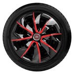 Ficha técnica e caractérísticas do produto Jogo Calota Aro 13 Black Red Fiat Palio Uno Siena- 4 Peças
