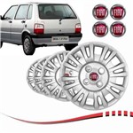 Ficha técnica e caractérísticas do produto Jogo Calota Aro 13 Uno Mille Fire Emblema Fiat Gr054