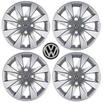 Ficha técnica e caractérísticas do produto Jogo Calota Aro 13 Up 2015 Volkswagen Grid Prata 4 Peças + Emblema Resinado