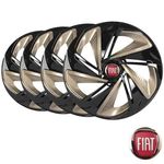 Ficha técnica e caractérísticas do produto Jogo Calota Aro 13 Esportiva Tuning Nitro Dourada Fiat