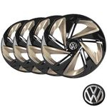 Ficha técnica e caractérísticas do produto Jogo Calota Aro 14 Esportiva Tuning Nitro Dourada Volkswagen