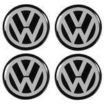 Jogo Calota Aro 14 Gol G5 G6 2013 Voyage Saveiro Parati Volkswagen Grid Prata + Emblema Resinado + Tampa Ventil