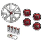 Ficha técnica e caractérísticas do produto Jogo Calota Aro 14 Grand Siena EL 1.4 Palio Fiat 2014 Grid Prata + Emblema Resinado + Tampa Ventil
