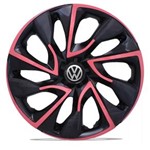 Ficha técnica e caractérísticas do produto Jogo Calota Aro 14 Preta Ds4 Rosa Pink Fox Polo Golf 5 Furos