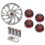Ficha técnica e caractérísticas do produto Jogo Calota Aro 14 Uno Attractive 2015 2016 Fiat Grid Prata + Emblema Resinado + Tampa Ventil