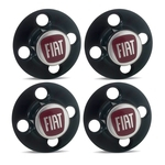 Ficha técnica e caractérísticas do produto Jogo Calota Centro Roda Ferro Fiat 147 Emblema Vermelho