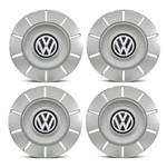 Ficha técnica e caractérísticas do produto Jogo Calota Centro Roda Ferro VW Amarok Nova Aro 13 14 15 4 Furos Prata