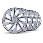 Ficha técnica e caractérísticas do produto Jogo Calota Ds4 Aro 14 Silver Cup Emblema Prata Citroen Berlingo