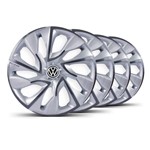 Ficha técnica e caractérísticas do produto Jogo 4 Calota DS4 Aro 15 Silver Cup VW - Elitte