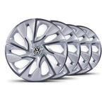 Ficha técnica e caractérísticas do produto Jogo Calota DS4 Aro 14 Silver Cup VW Spacefox
