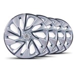 Ficha técnica e caractérísticas do produto Jogo Calota Ds4 Aro 15 Silver Cup Emblema Prata Citroen Berlingo