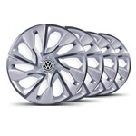 Ficha técnica e caractérísticas do produto Jogo Calota DS4 Aro 15 Silver Cup VW Gol G2 - Elitte