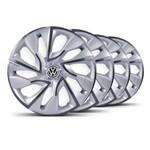 Ficha técnica e caractérísticas do produto Jogo Calota DS4 Aro 14 Silver Cup VW Gol Todos Elitte