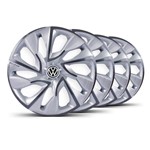 Ficha técnica e caractérísticas do produto Jogo Calota DS4 Aro 14 Silver Cup VW Gol G1 - Elitte