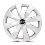 Ficha técnica e caractérísticas do produto Jogo Calota Prime Unicolor Prata Aro 14 Hyundai Elitte