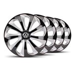 Ficha técnica e caractérísticas do produto Jogo Calota Velox Aro 14 Preta / Prata VW Gol Todos Elitte