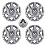 Jogo Calotas Aro 15" Renault Logan Sandero 15/16 C/ Emblema