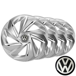 Ficha técnica e caractérísticas do produto Jogo calotas esportivas Nitro Silver aro 14 emblema VW - Gol Fox Polo Saveiro Voyage - Elitte LC215