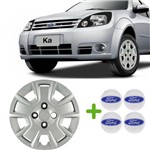Ficha técnica e caractérísticas do produto Jogo Calotas Ford KA 2012 2013 - Aro 14 + Emblema - Grid