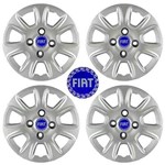 Ficha técnica e caractérísticas do produto Jogo Calotas Grid Aro 13" Fiat Uno Vivace 11/13 C/ Emblema Azul