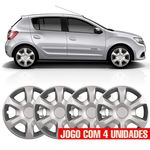 Ficha técnica e caractérísticas do produto Jogo De Calota Aro 15" Fixação P/ Encaixe Sandero, Logan, Megane 2014 2015