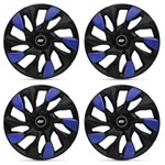 Ficha técnica e caractérísticas do produto Jogo de Calota Esportiva DS5 Black Blue Aro 13 Universal Encaixe Preto e Azul 4 Peças