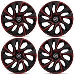 Ficha técnica e caractérísticas do produto Jogo de Calota Tuning Aro 14 Ds4 Universal para Cubo 4x100 4x108 Red Cup Preto e Vermelho 4 Peças