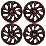 Ficha técnica e caractérísticas do produto Jogo de Calota Tuning Aro 14 DS4 Universal para Cubo 4x100 4x108 Red Cup Preto e Vermelho 4 Peças