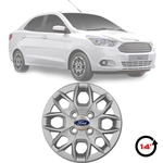 Ficha técnica e caractérísticas do produto Jogo de Calotas Ford Ka + Sedan 2015 2016 2017 Com Emblema Aro 14 GRID