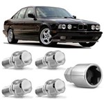 Ficha técnica e caractérísticas do produto Jogo de Parafusos Roda Antifurto BMW Serie 5 1991 a 2009 Cromado M12 X 1,5 4 Peças