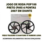 Jogo de Roda Liga Leve Pop 100 Scud Preto Freio à Tambor