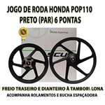Ficha técnica e caractérísticas do produto Jogo de Roda Liga Leve Pop 110 Scud Preto Freio à Tambor