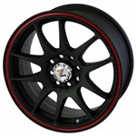 Ficha técnica e caractérísticas do produto Jogo de Rodas Hr Racing 804 Preto Fosco com Redlip Aro 15 X6,5 4x100/108 Et38