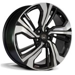 Jogo de Rodas New Civic G10 2017 Aro 20 X 7,5 5x114,3 ET45 Honda Volcano Tokyo Preto Diamantado