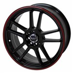 Ficha técnica e caractérísticas do produto Jogo de Rodas Ruff R354 Preto Brilhoso com Red Lip Aro 17 X7,5 4x100/114 Et40