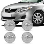 Jogo de Sub Calota Toyota 55 Mm Corolla 2008 a 2016 Centro de Roda 5 Furos Cromado 4 Peças - Emblemax