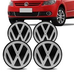 Ficha técnica e caractérísticas do produto Jogo de Sub Calota Volkswagen 51 Mm Gol G5 09 10 11 12 Centro da Roda Preto e Cromado 4 Peças - Emblemax