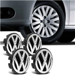 Ficha técnica e caractérísticas do produto Jogo de Sub Calota Volkswagen 51mm Centro de Roda Preto e Cromado 4 Peças - Emblemax