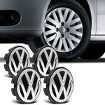 Ficha técnica e caractérísticas do produto Jogo De Sub Calota Volkswagen 51mm Centro De Roda Preto E Cromado 4 Peças