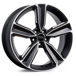 Jogo Roda Audi RS6 Aro 19 - Preta Diamantada Roda RS6 Aro 19 - 5x112 Tala: 8,0 Off-Set: 45
